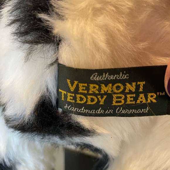 Vermont Teddy Bear Holstein Fur Udderly in Love Sash Bouquet Vintage Authentic - Picture 8 of 9